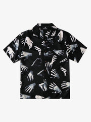 Gothic Ghost Hands Camp Collar Boxy Shirt 