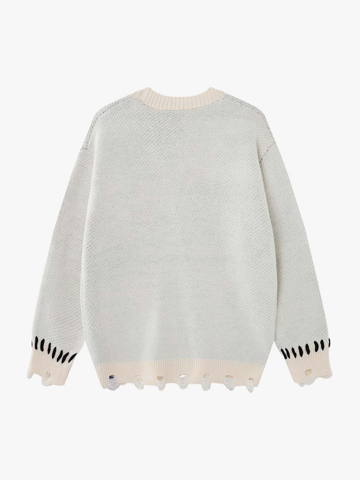 Cross Spider Jacquard Knit Sweater; Gray / M, Gray / L, Gray / XL, Gray / 2XL
