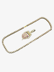 Iced Tongue Mouth Pendant Chain Necklace 