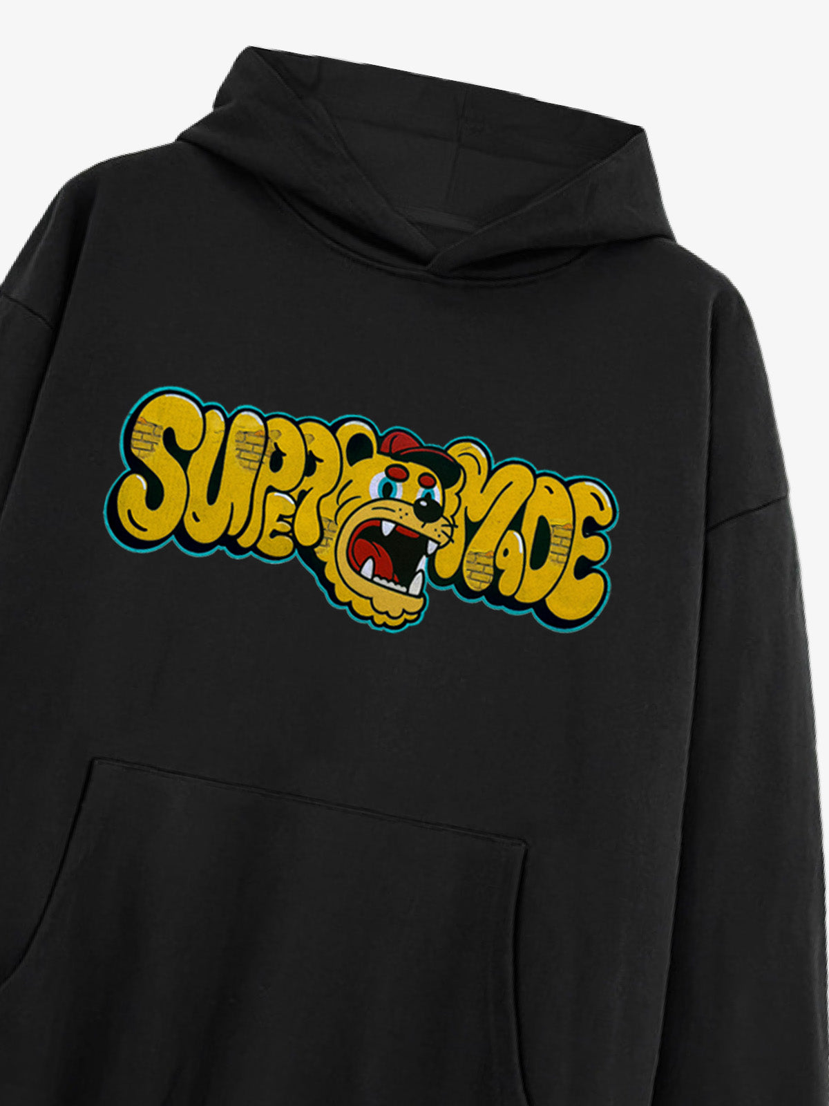 Street-Cool Tiger Head Graffiti Style Hooded Sweatshirt 