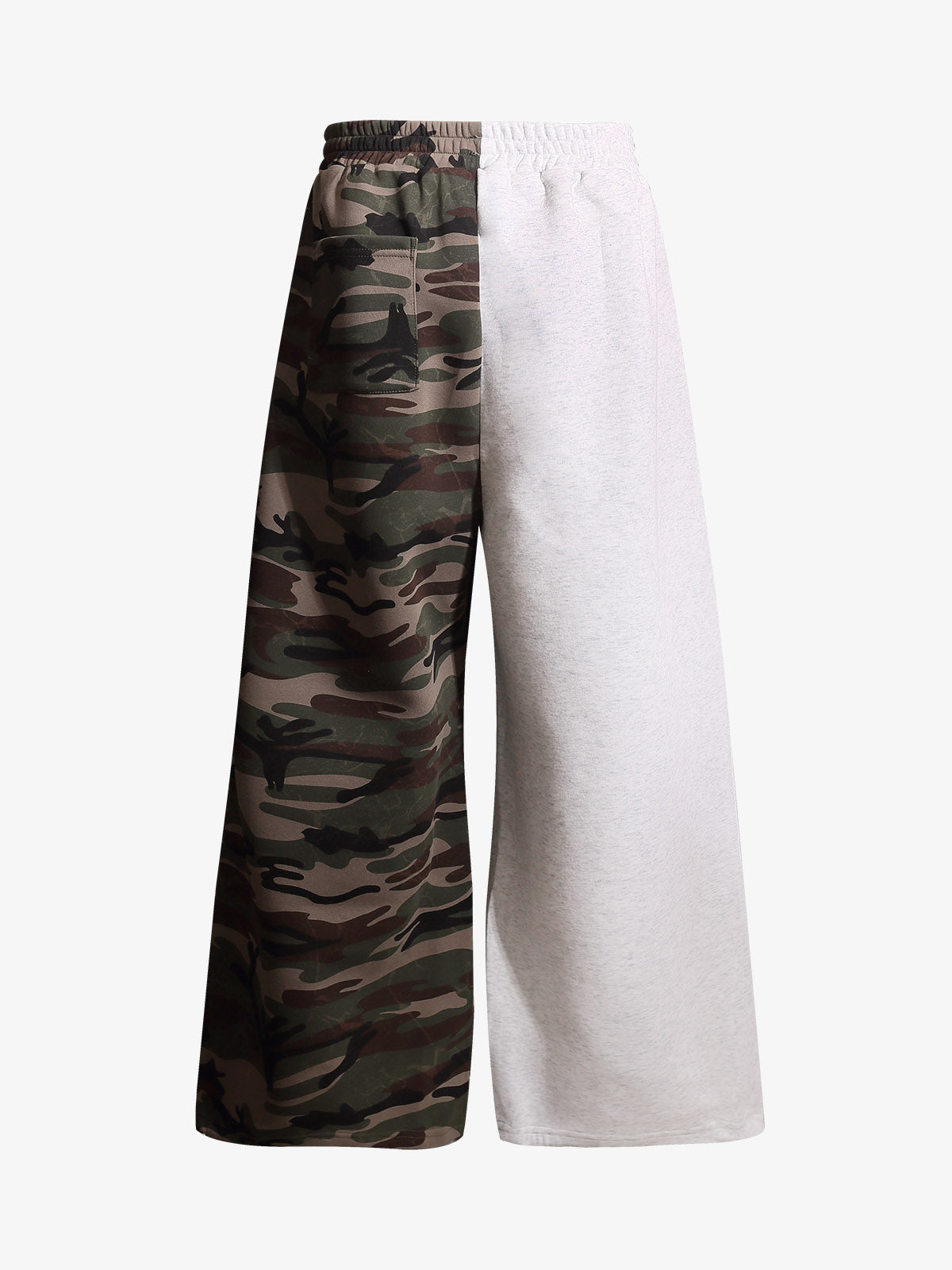 Camo Flag Graphic Patchwork Wide-Leg Sweatpants