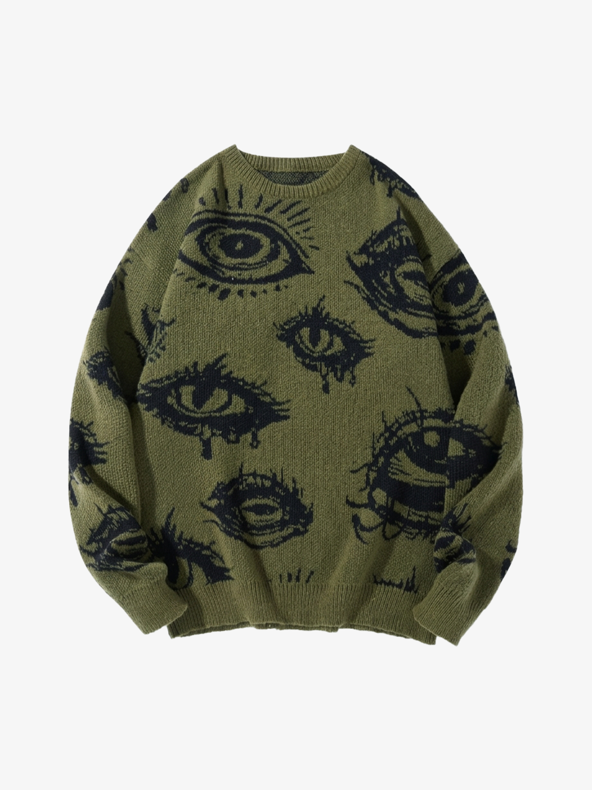 Graphic Eye Relaxed Knit Pullover