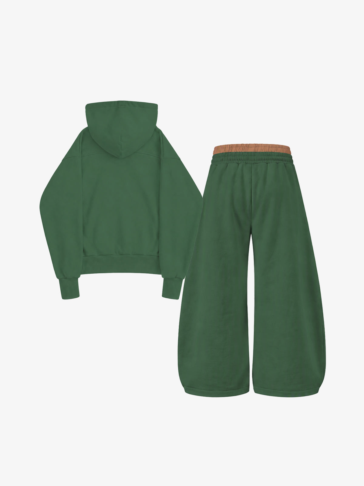 Oversized-Zip Skeleton Graphic Hoodie & Wide-Leg Sweatpants Set