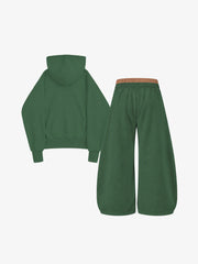 Oversized-Zip Skeleton Graphic Hoodie & Wide-Leg Sweatpants Set