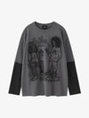 Graffiti Patchwork Long Sleeve Tee