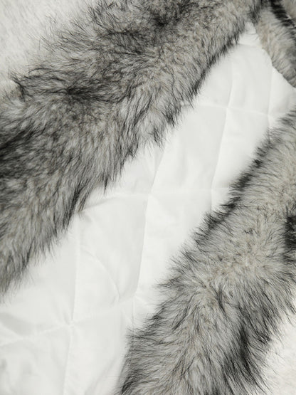 Stylish Graphic Hoodie with Faux Fur Trim for All-Season Wear 