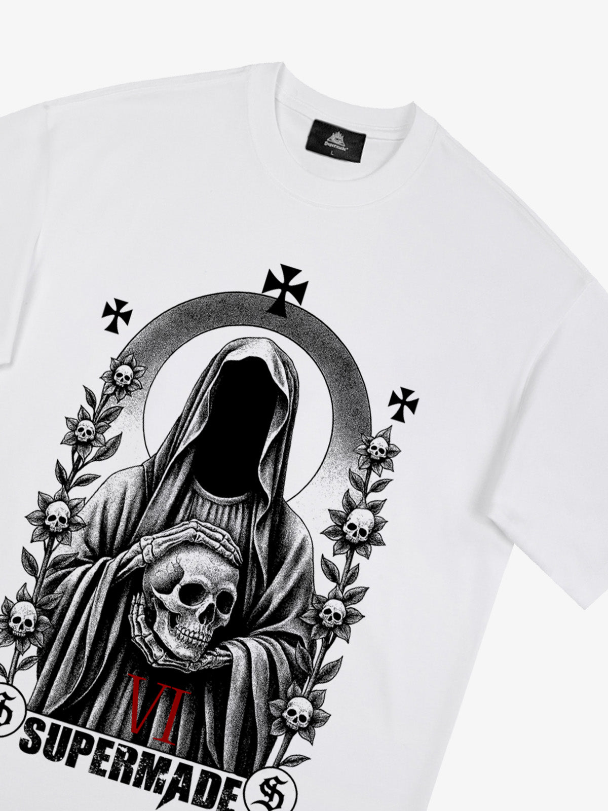 Thesupermade Dark Gothic Headless Skull Death T-shirt 