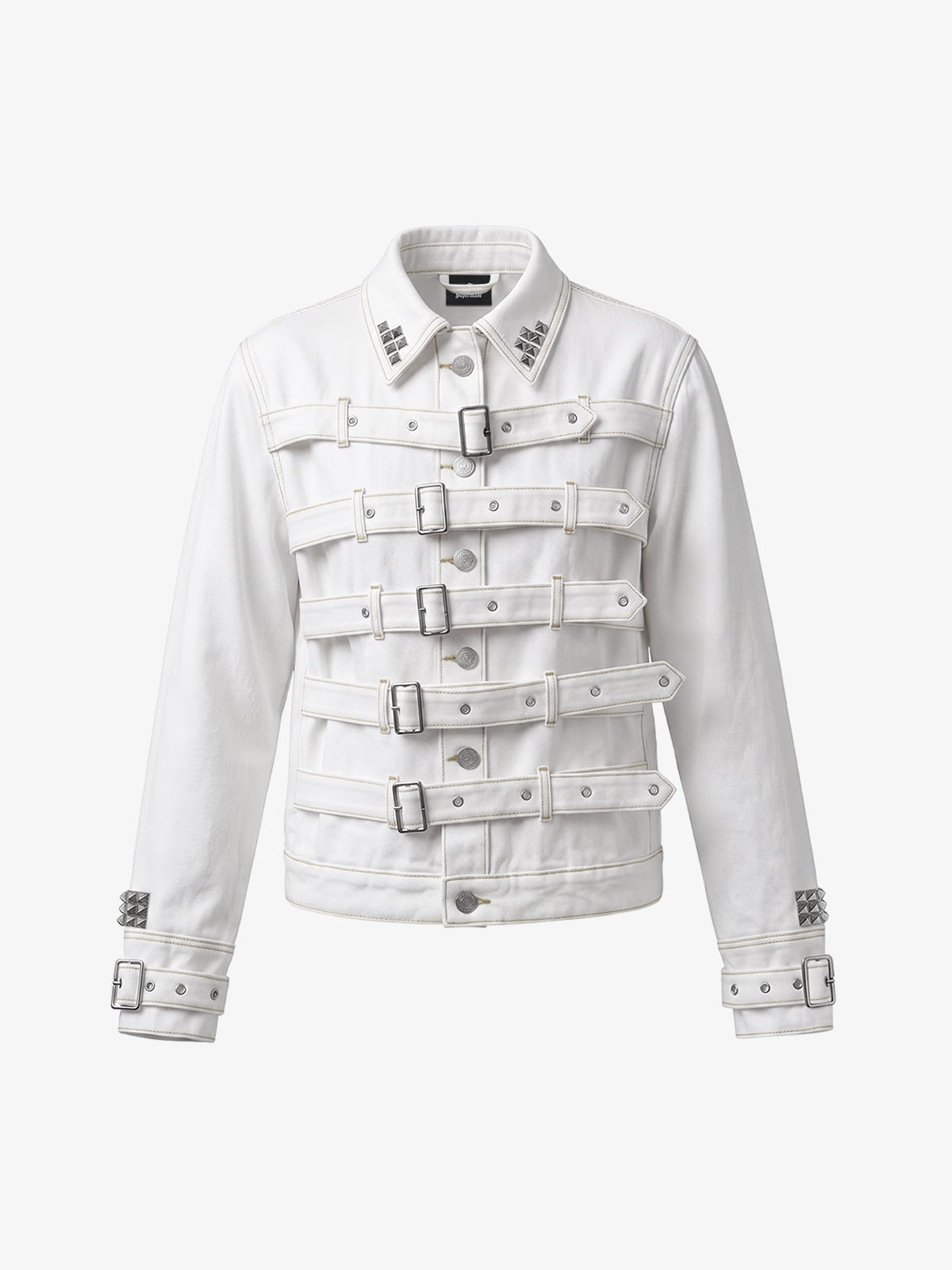 Rivet Strap Denim Jacket