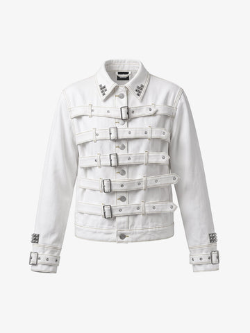Rivet Strap Denim Jacket