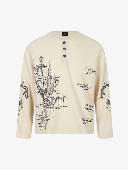 Camiseta de manga larga tipo gofre Rune Henley