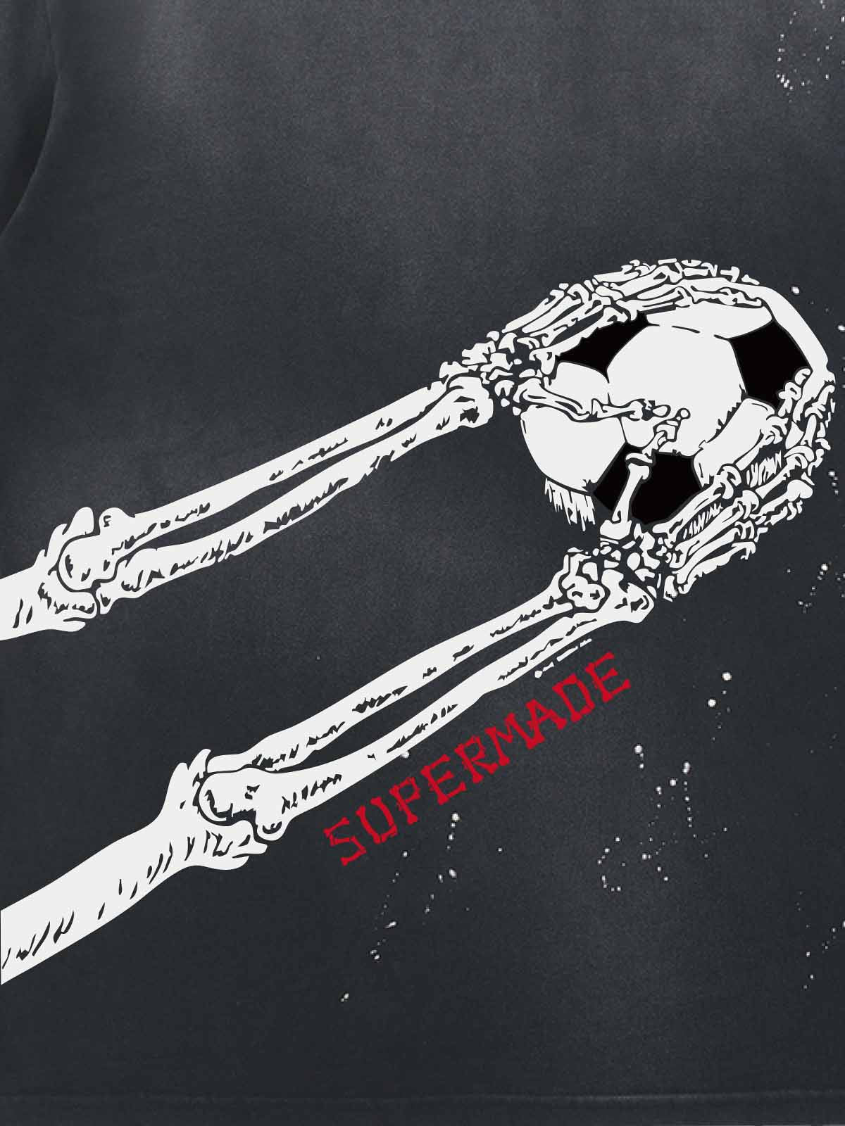 Skull Goalkeeper Splatter Graphic T-Shirt 