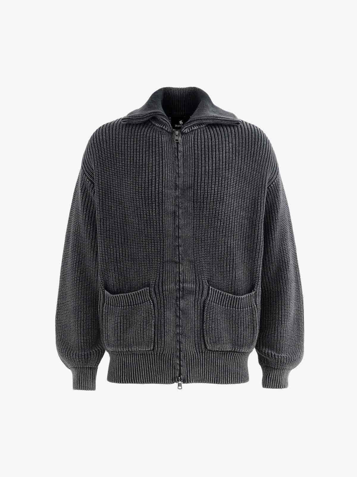 Vintage Chunky Zip Up Knit Jacket 