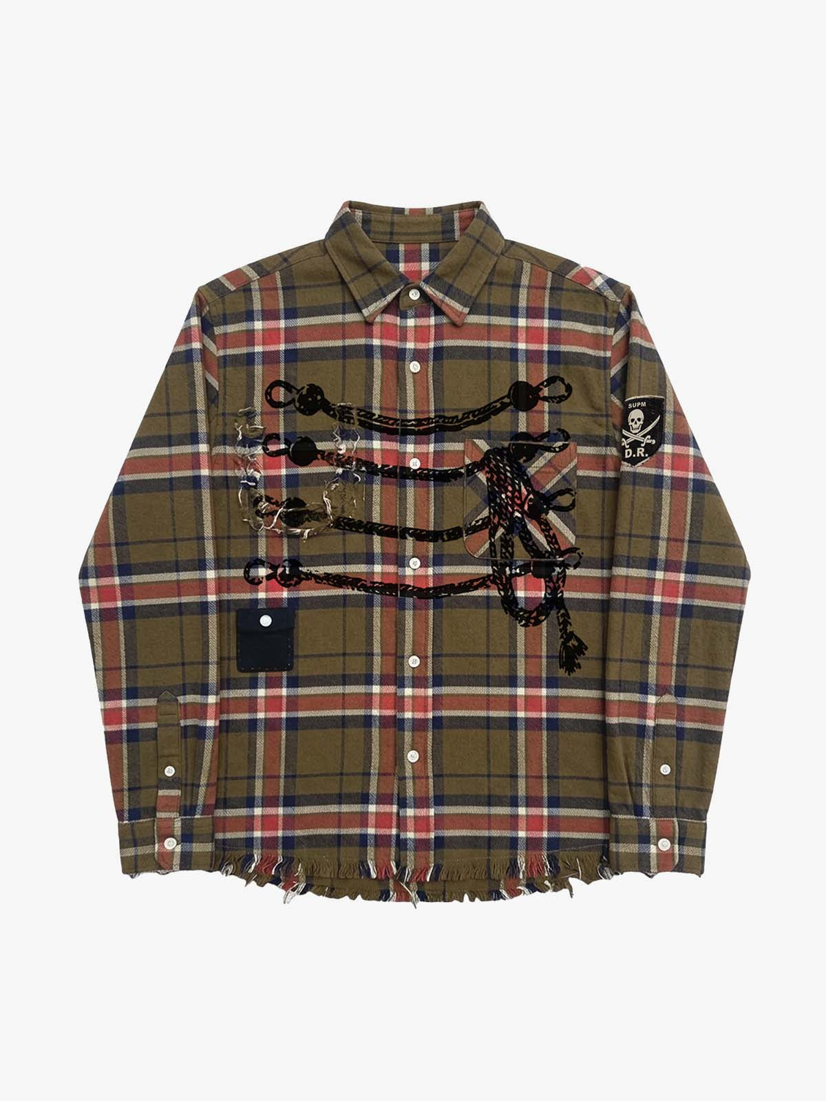 Napoleon Plaid Flannel Shirt; Brown / S, Brown / M, Brown / L, Brown / XL, Brown / 2XL