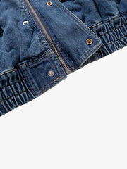 Metal Buckle Paneled Denim Jacket