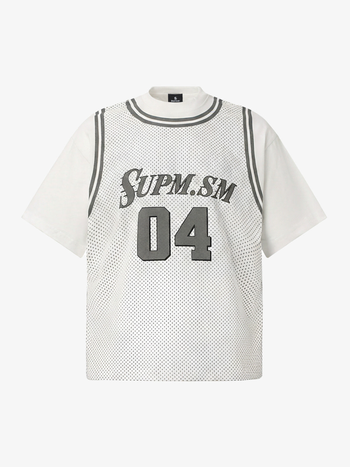 Mesh Fabric Basketball Jersey T-Shirt with Bold Print and Number Design 