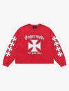 Cross Graphic Distressed-Wash Long Sleeve Tee