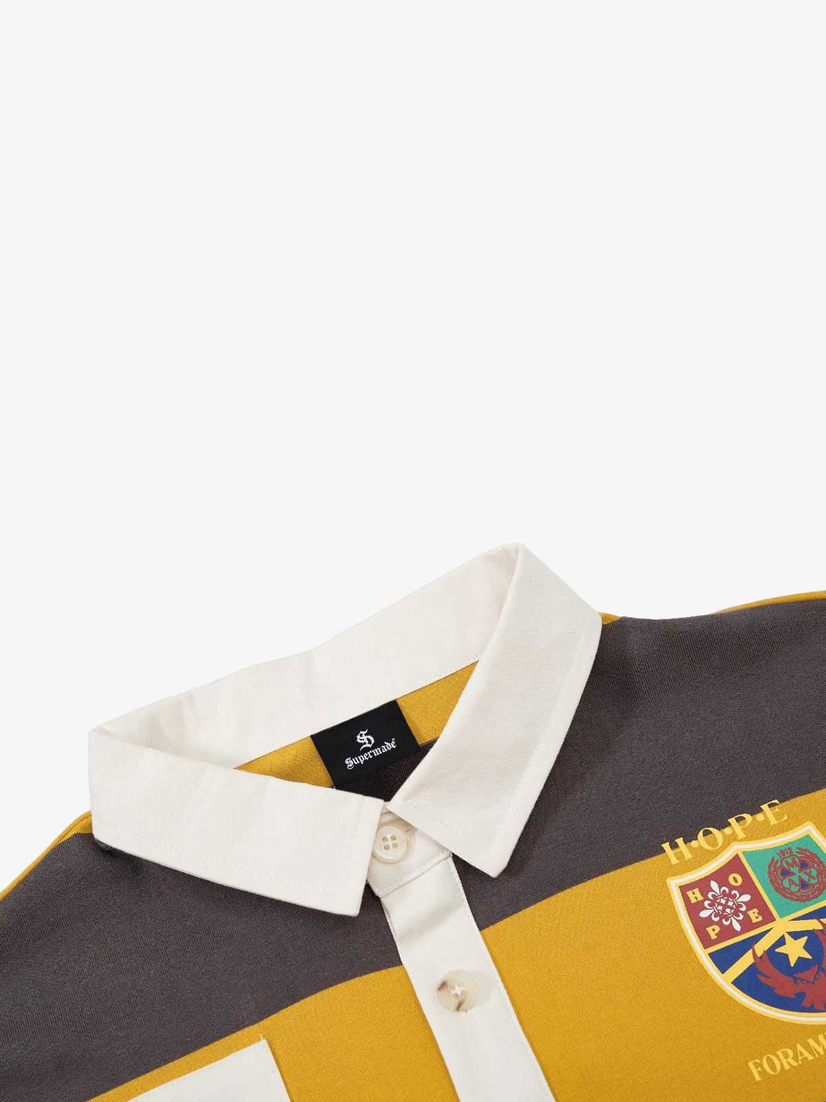 Vintage Striped Rugby Polo Shirt 