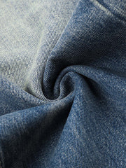 Whisker-Faded Washed Jeans