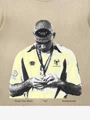 Vintage Soccer Figure Graphic T-Shirt 