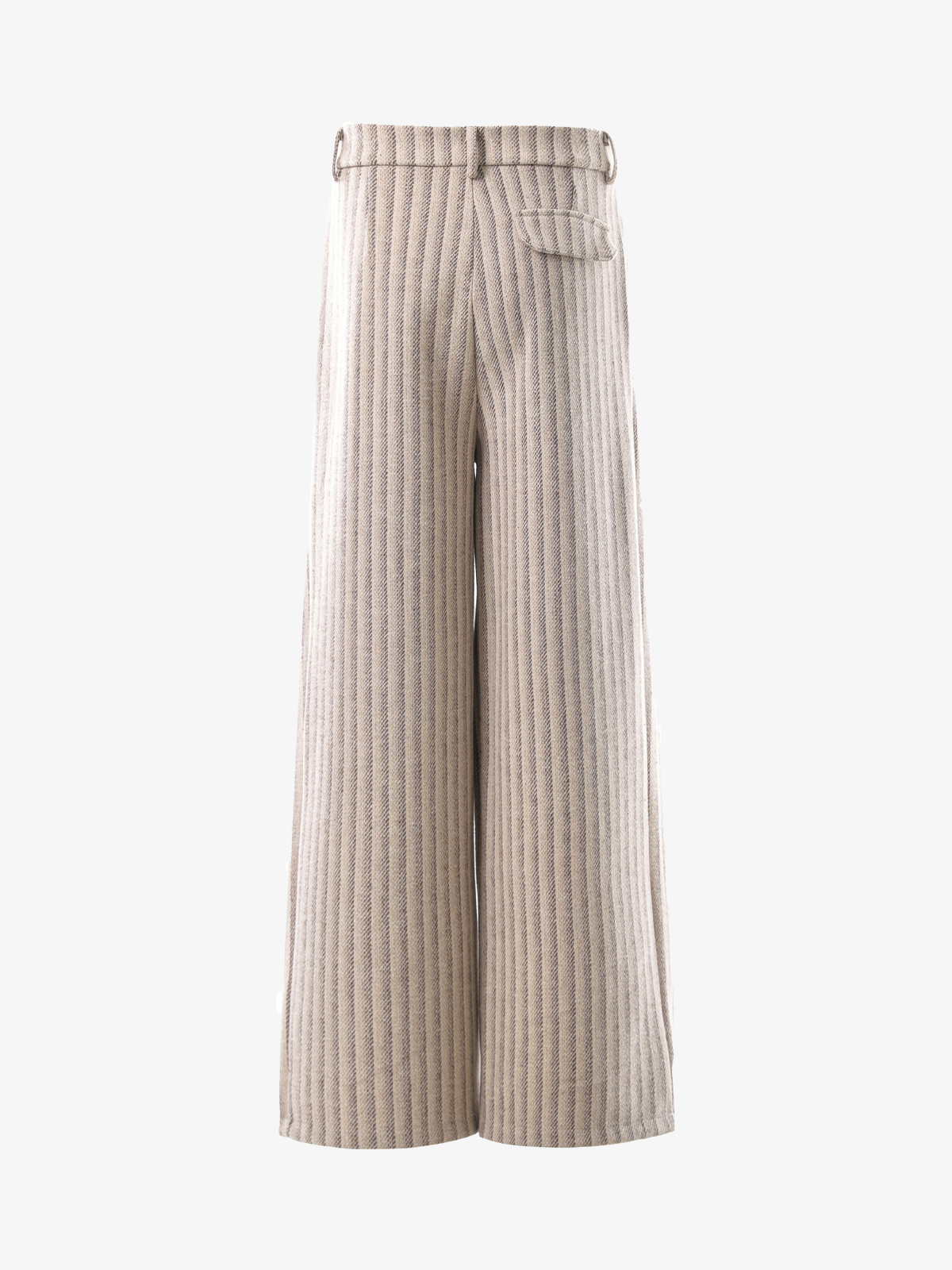 Deep-Pleat Striped Wide-Leg Trousers