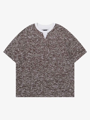 Vintage Grunge Marl Knit Short Sleeve T-Shirt 
