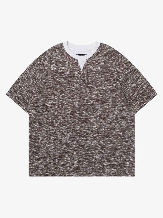Vintage Grunge Marl Knit Short Sleeve T-Shirt