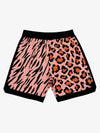 Moisture-Wicking Split Leopard Mixed Sport Shorts 