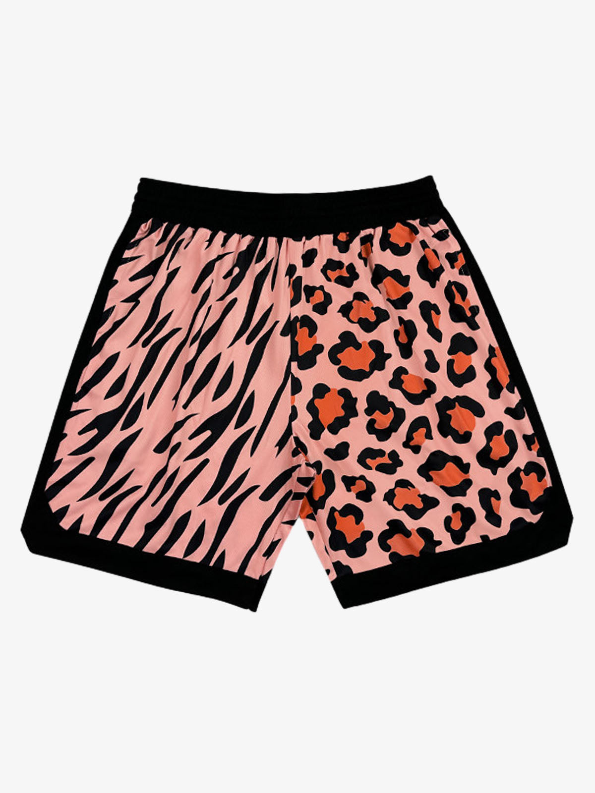 Moisture-Wicking Split Leopard Mixed Sport Shorts 