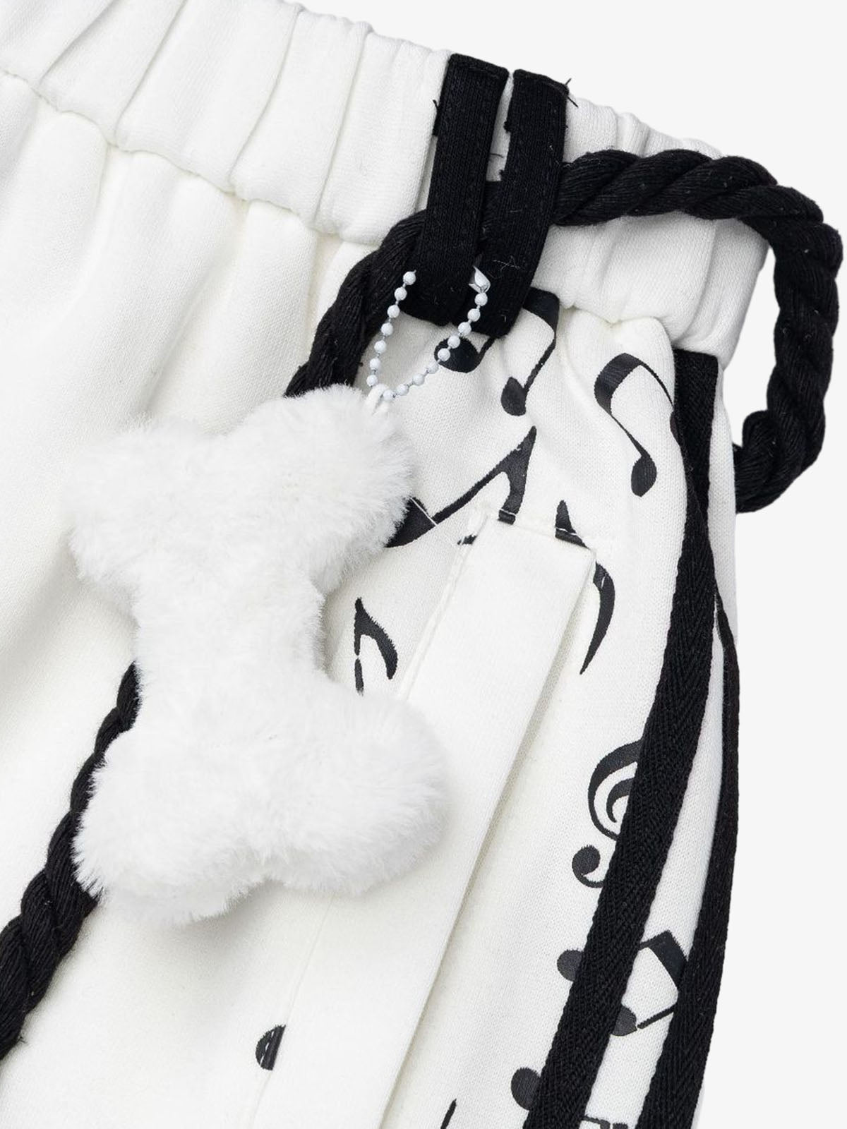 Music Note Graphic Wide-Leg Sweatpants