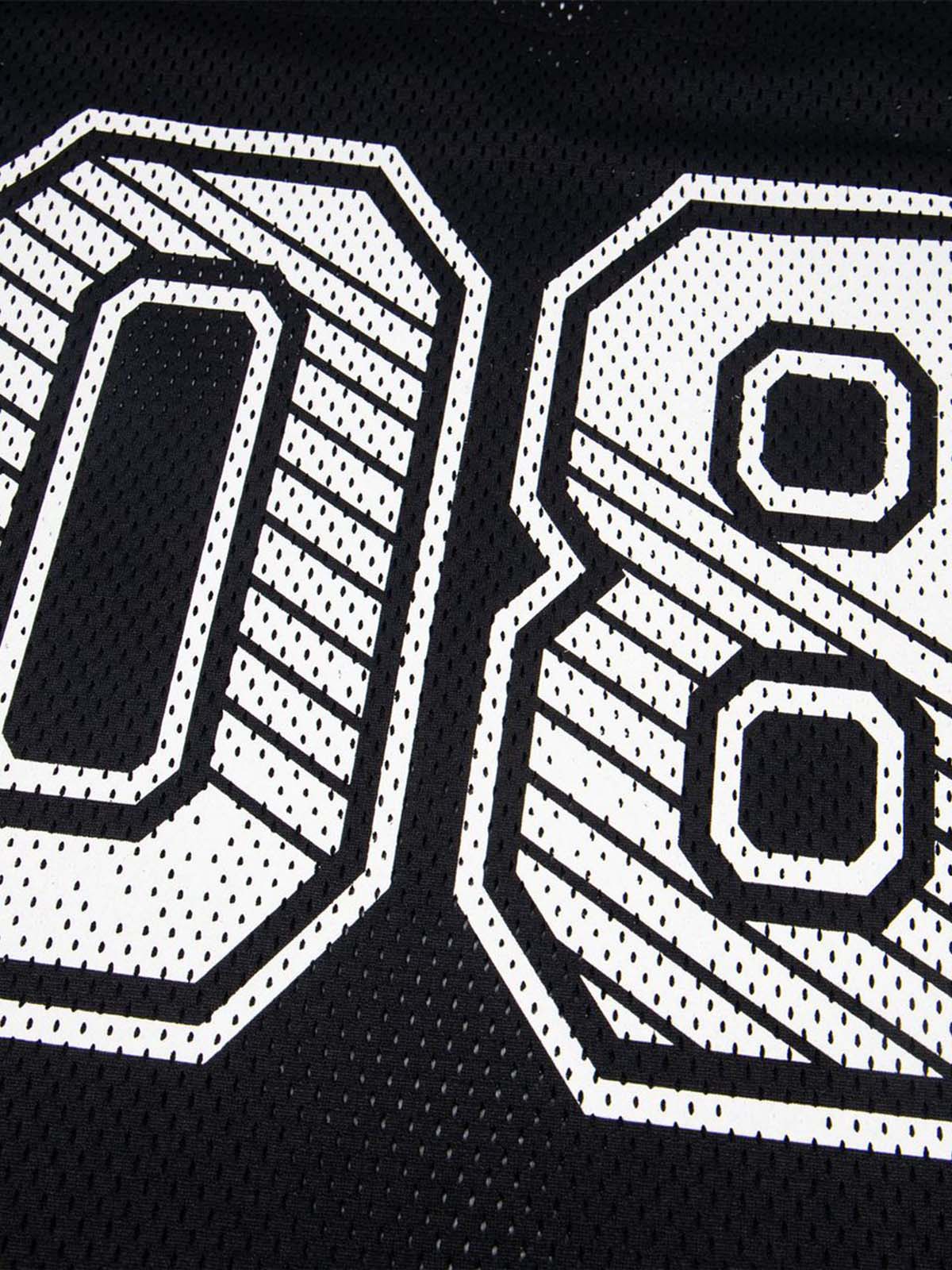 Retro Hollow Digital Stripe Print Jersey  T-shirt