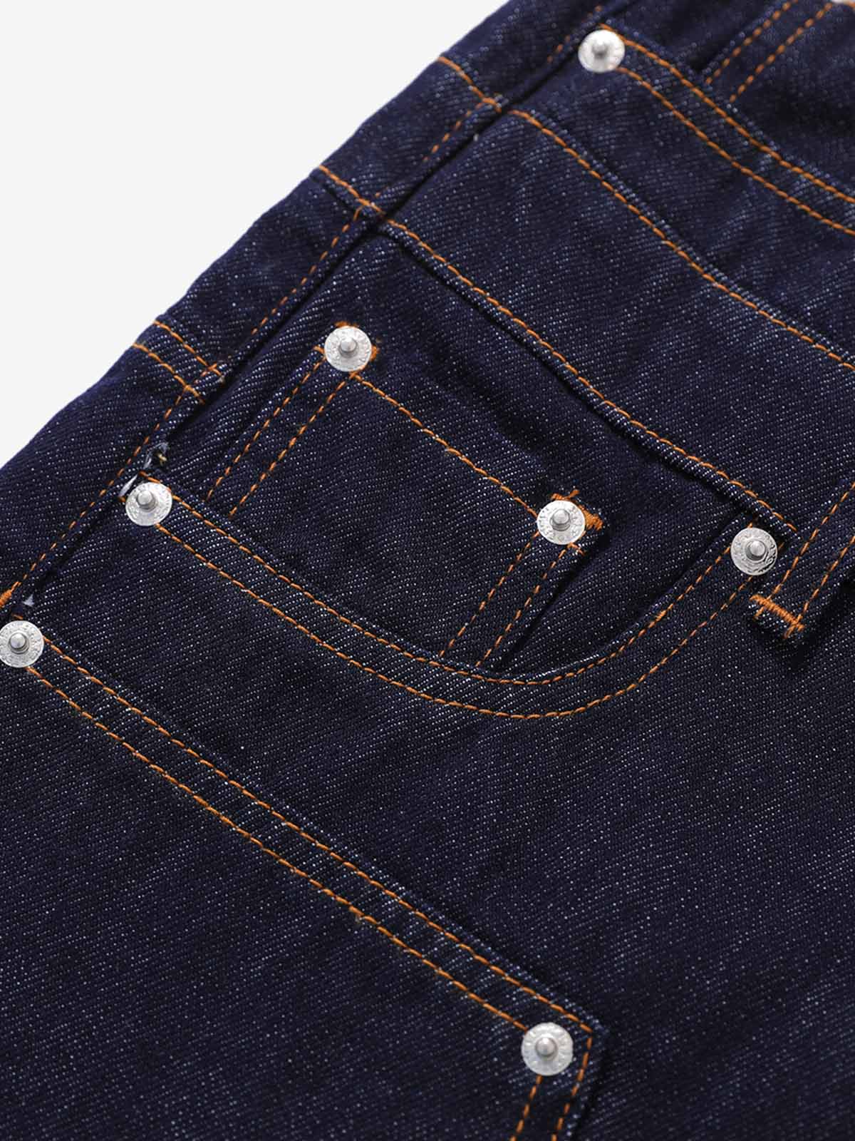 Studded Double-Waist Wide-Leg Jorts