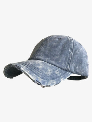 Washed Distressed Frayed Brim Baseball Cap 