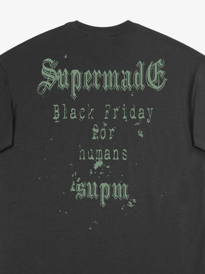 THE SUPERMADE Black Friday Gothic Skull Spiderweb Graphic T-Shirt 