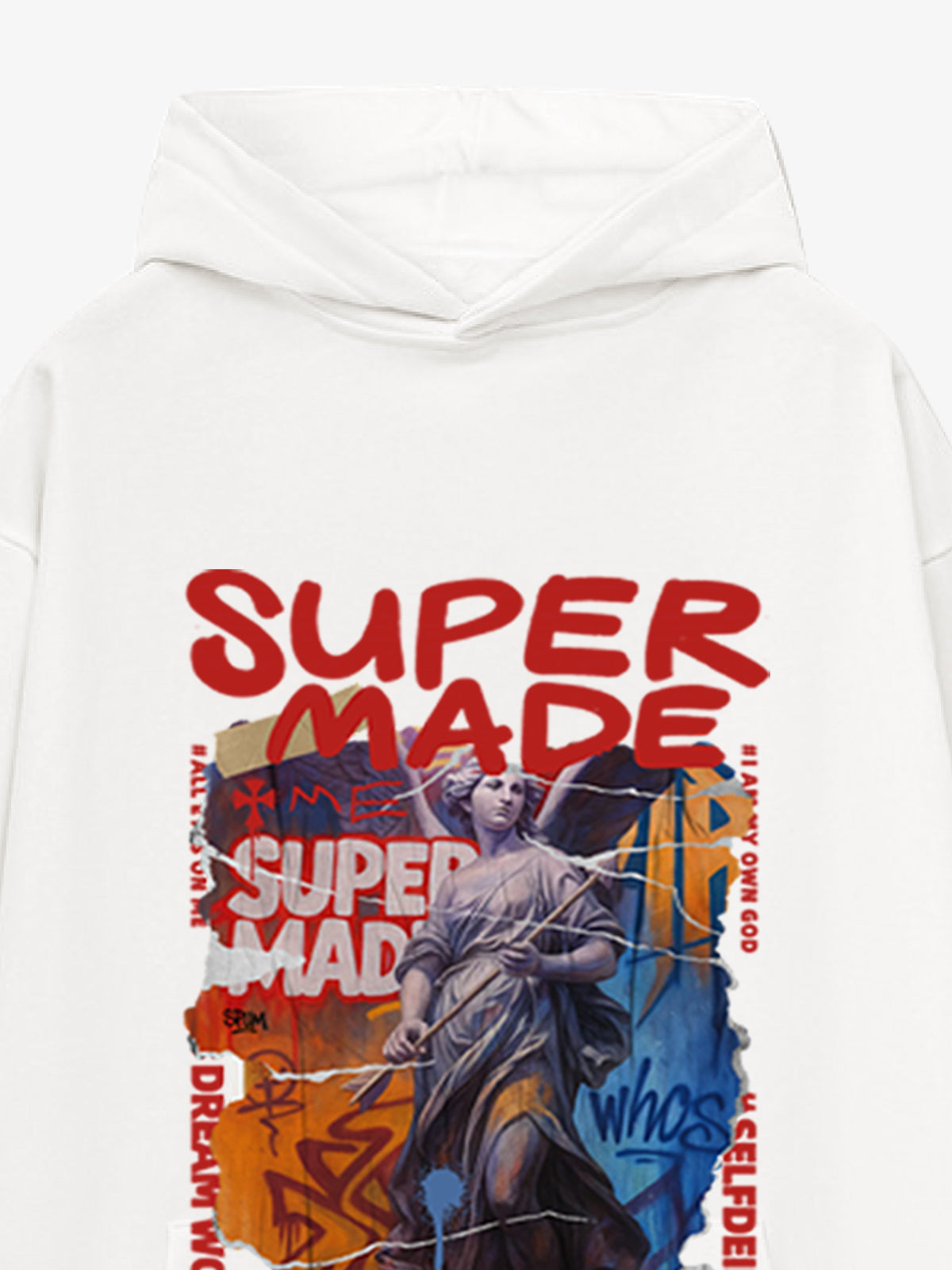 Street Araffiti Cllage Sculpture Hooded Sweatshirt 