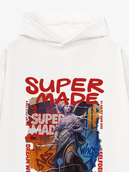 Street Araffiti Cllage Sculpture Hooded Sweatshirt 