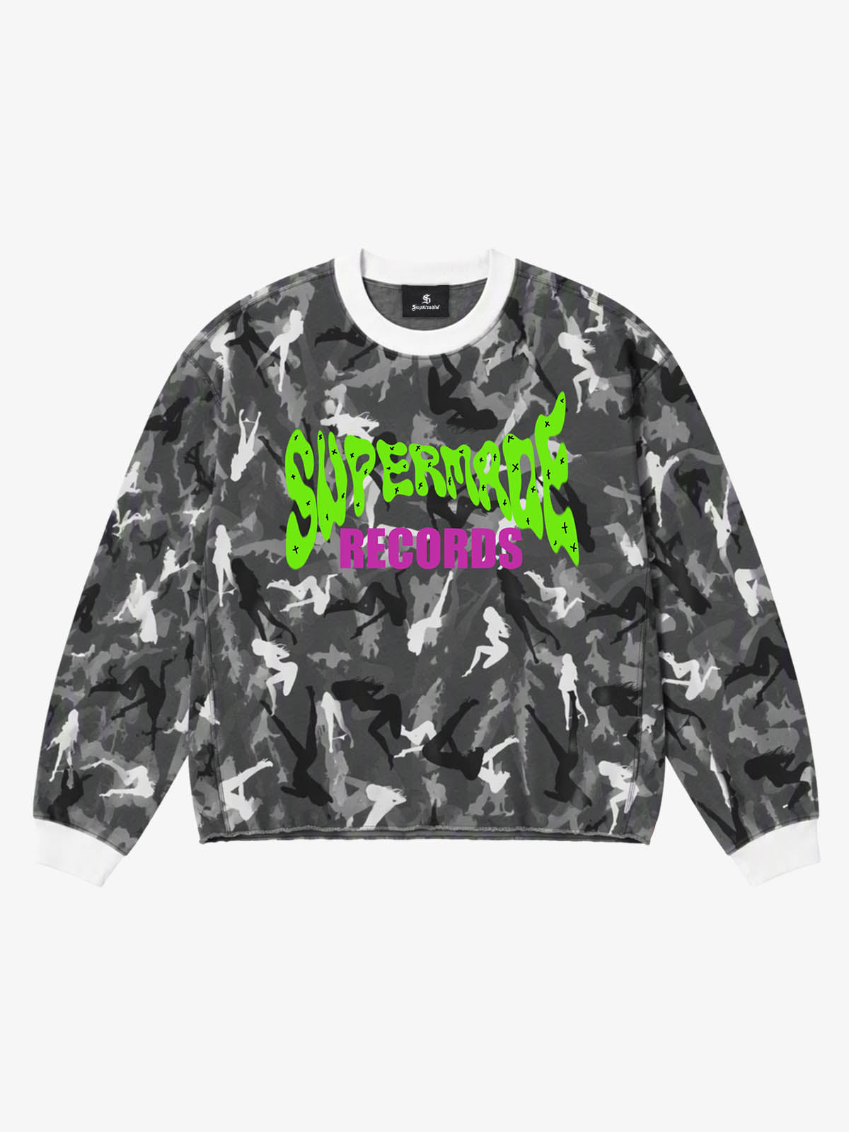 Graffiti Letter Camo Graphic Sweatshirt