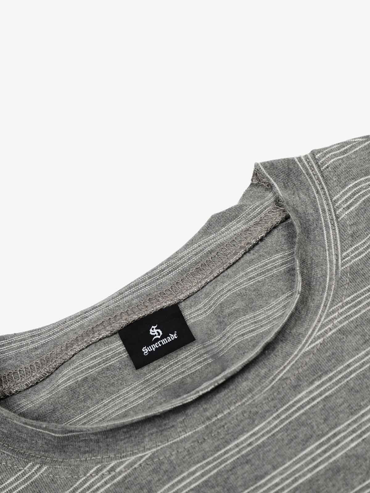 Striped Gothic Letter Graphic Long Sleeve T-Shirt