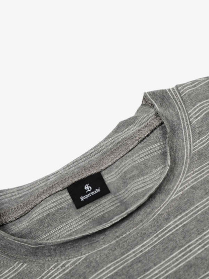 Striped Gothic Letter Graphic Long Sleeve T-Shirt