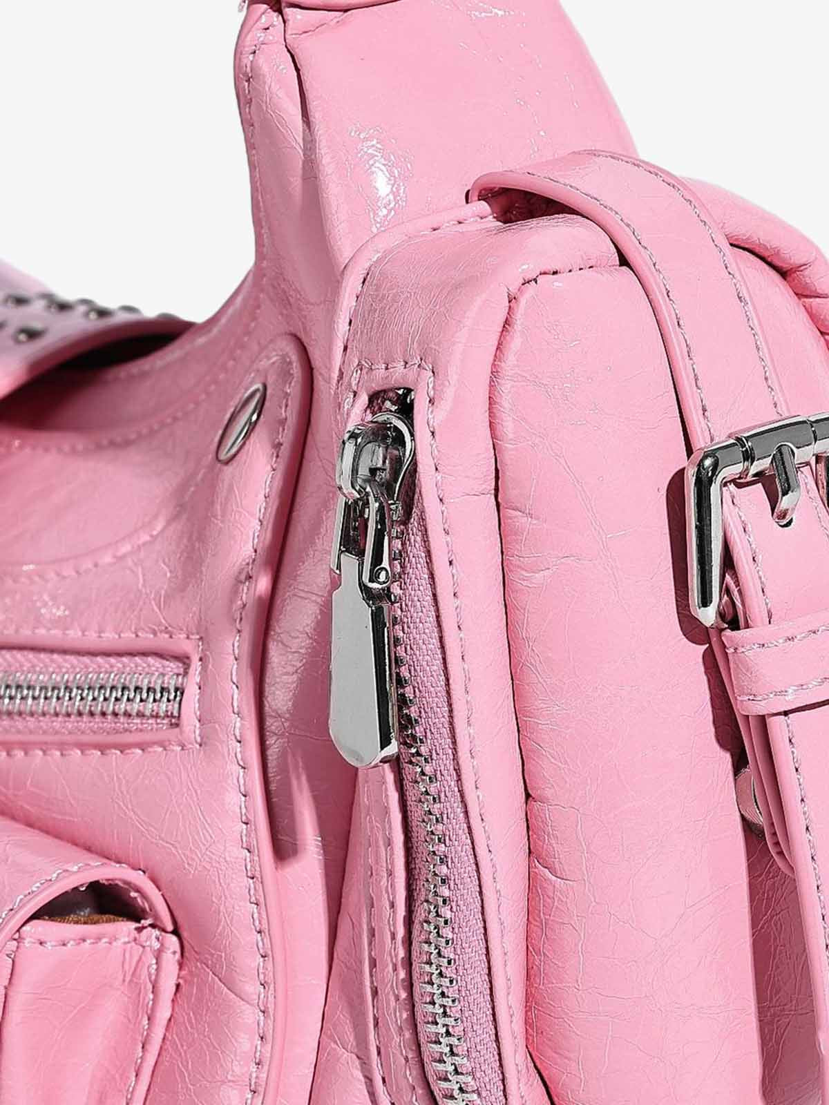 Studded Belt Buckle Shoulder Bag
