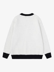 Straßenporträt-Jacquard-Strickpullover