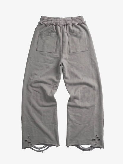 Asymmetrical Logo Embroidered Pants