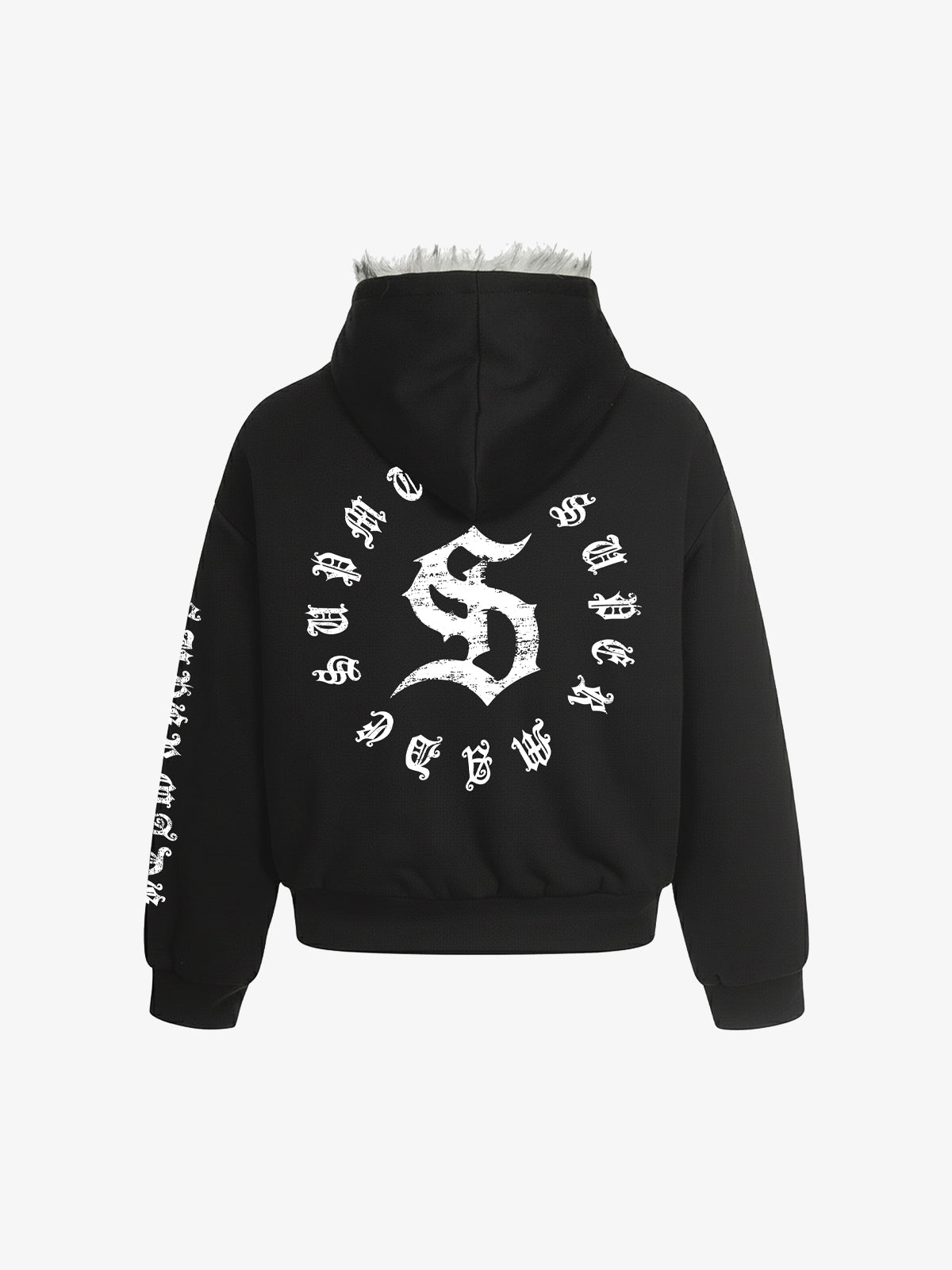 Stylish Graphic Hoodie with Faux Fur Trim for All-Season Wear 
