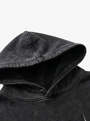 Metallic Script Graphic Washed Hoodie