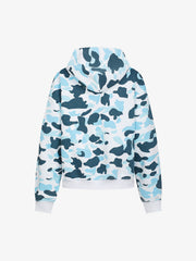 Rhinestone Camo Chunky Zip Boxy Fit Zip-Up Hoodie