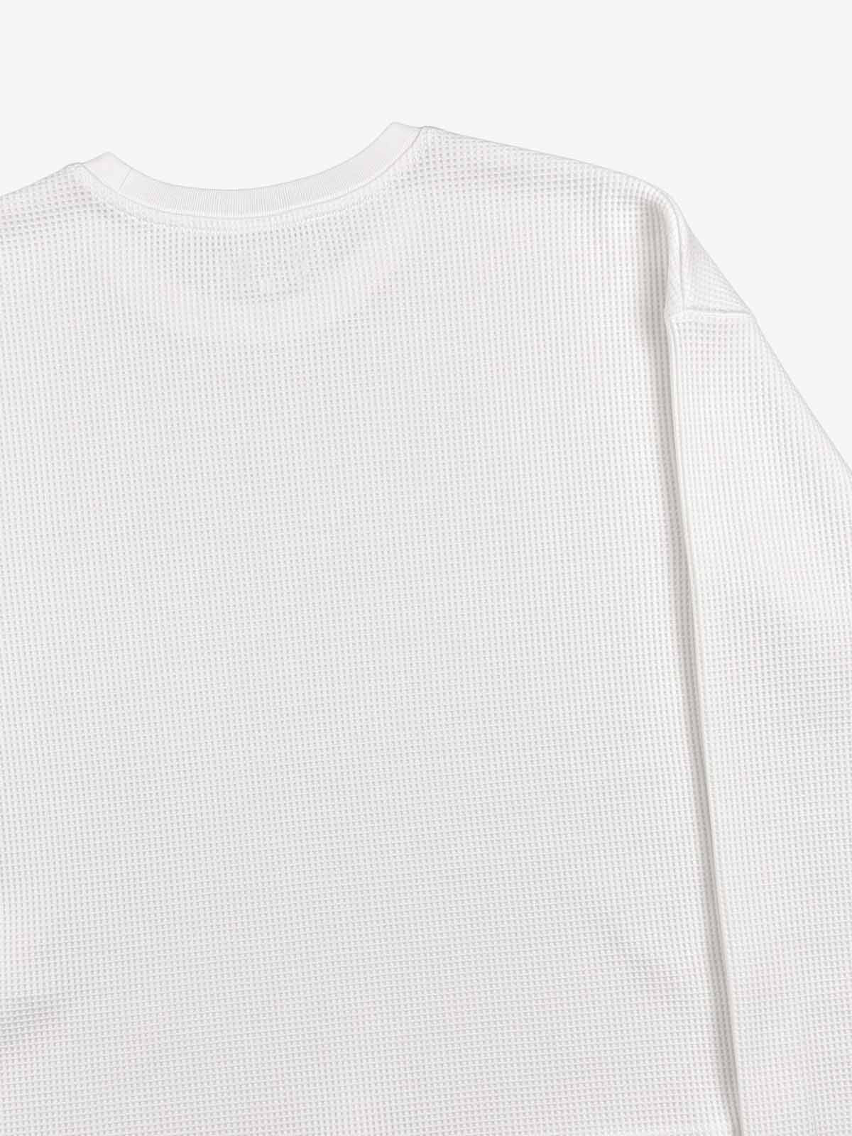 Anti-War Graphic Beaded Waffle Long Sleeve Tee