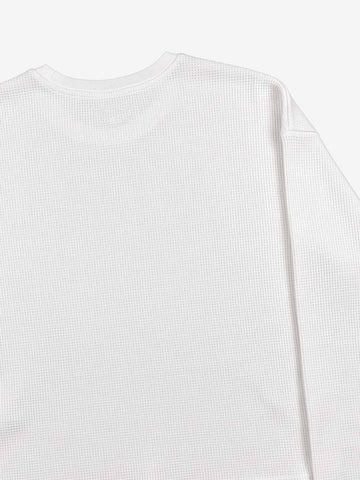 Anti-War Graphic Beaded Waffle Long Sleeve Tee
