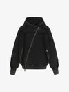 Retro Asymmetric Zip Up Deconstructed Hoodie 