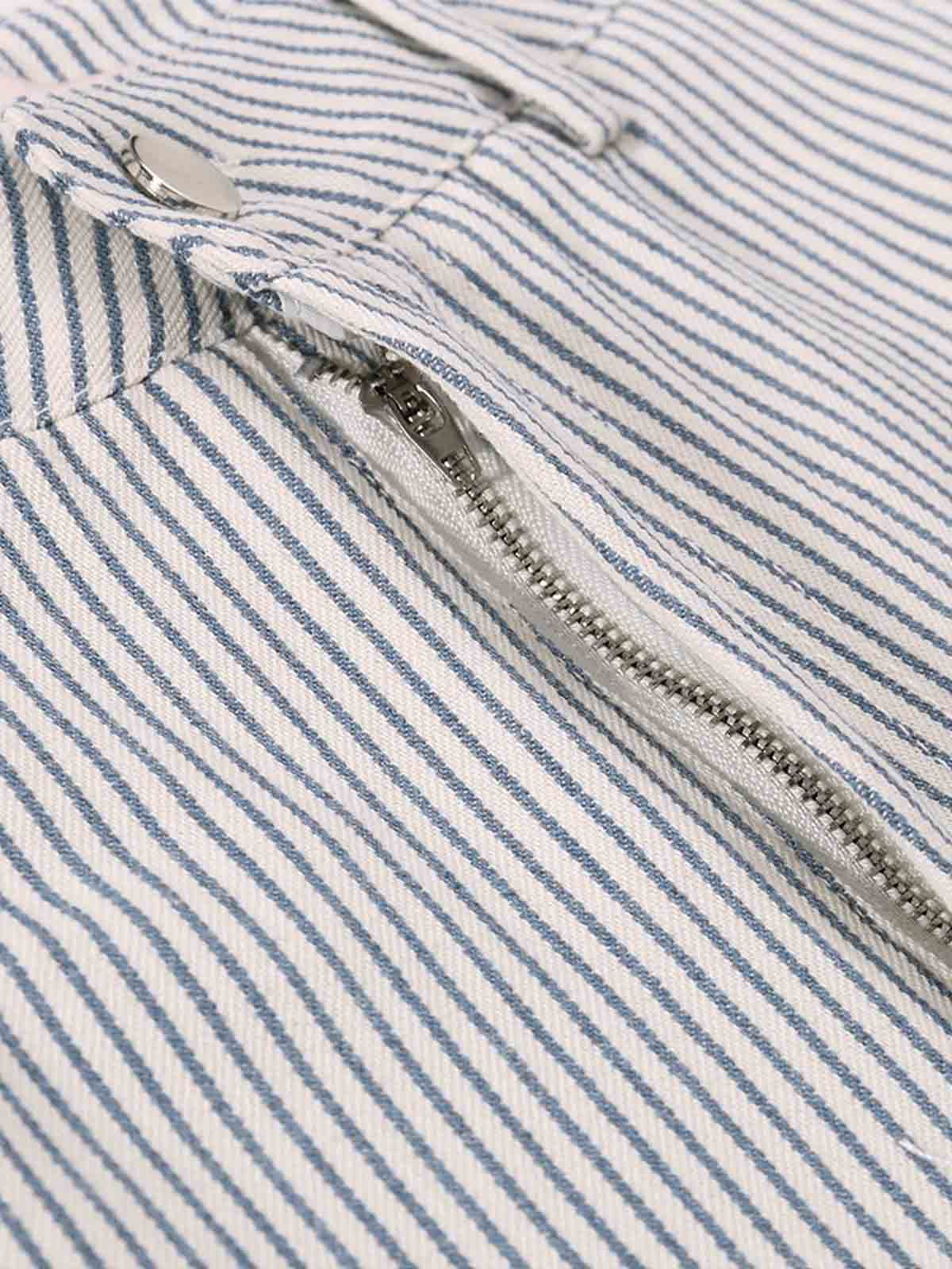 Pantaloncini a gamba larga a righe sottili con pieghe