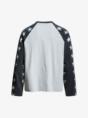 Distressed Star Graphic Raglan Long Sleeve Shirt