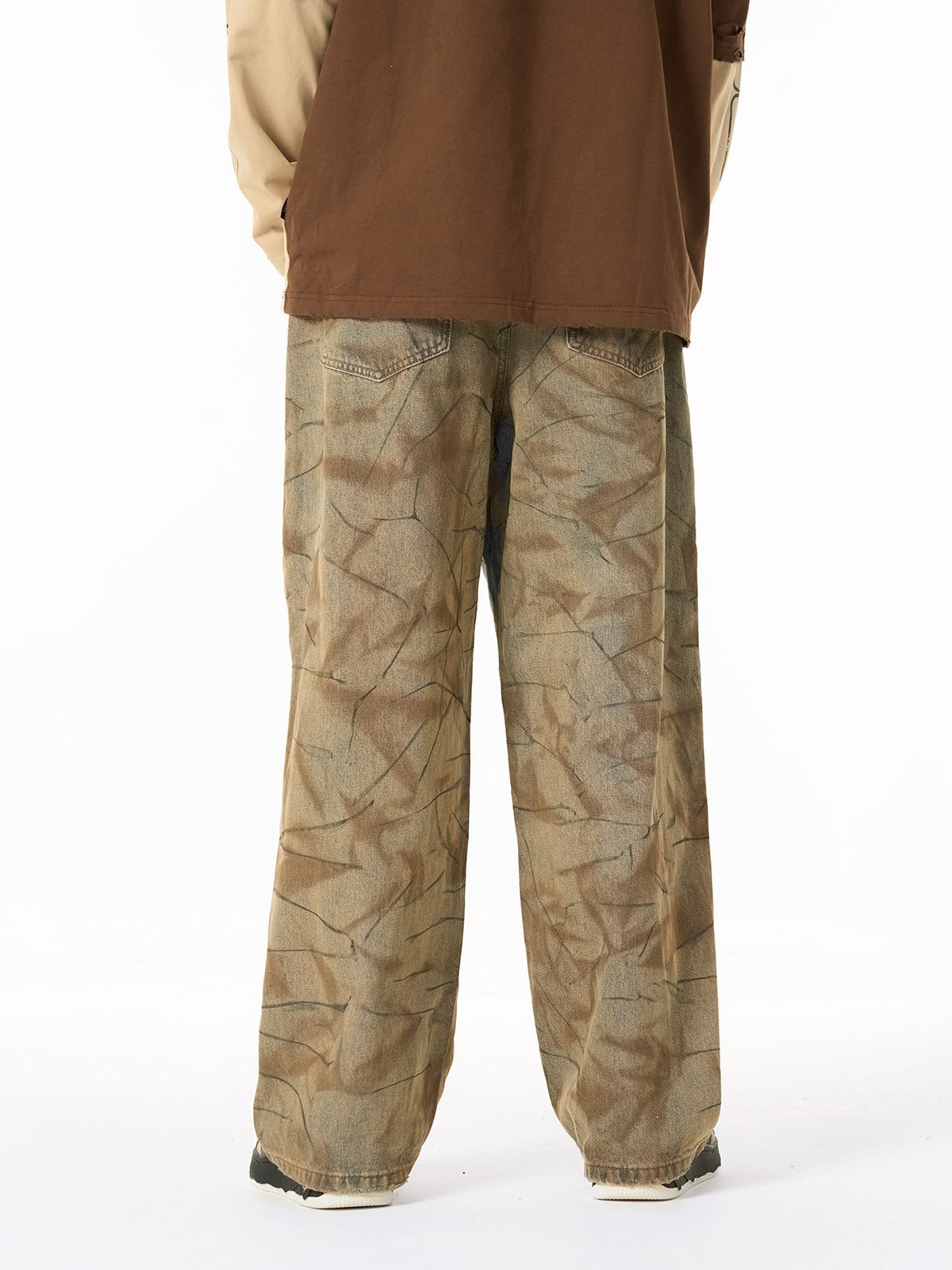 Unique Wide-Leg Denim Pants with Artistic Spider Design for Fashion Lovers 
